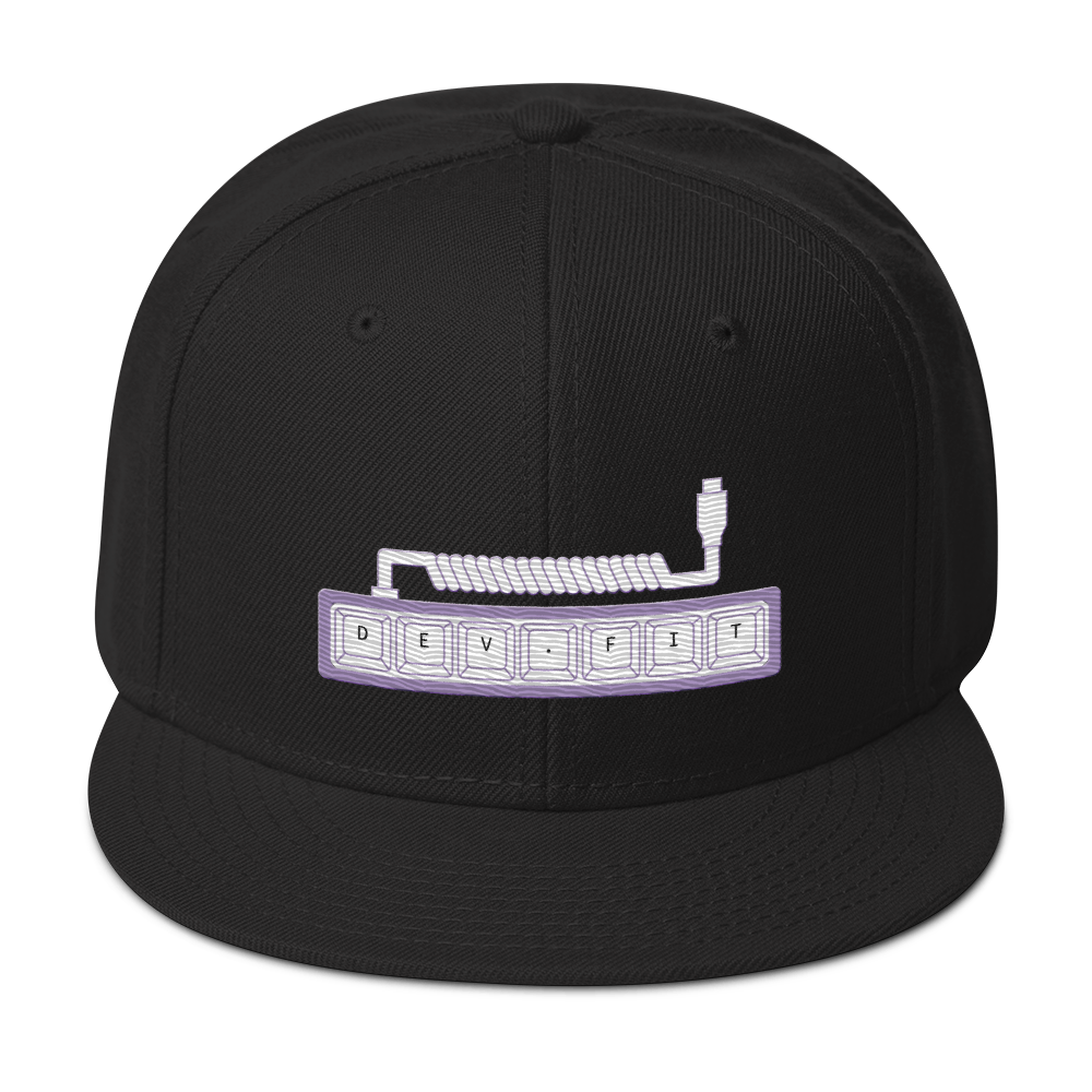 DEV.FIT Macro Pad Logo in Light Purple on a Snapback Hat