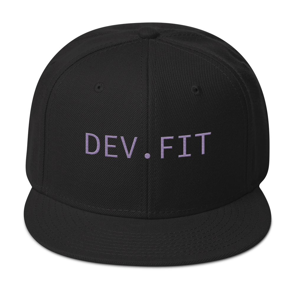 DEV.FIT Name Logo on a Snapback Hat