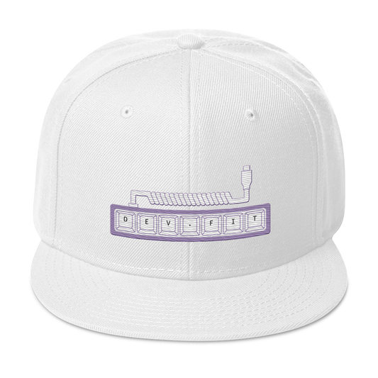 DEV.FIT Macro Pad Logo in Light Purple on a Snapback Hat