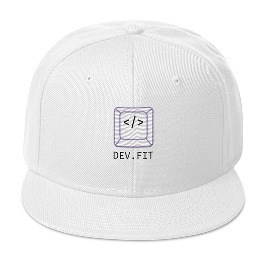 DEV.FIT Brand Mark with Name Logo on a Snapback Hat