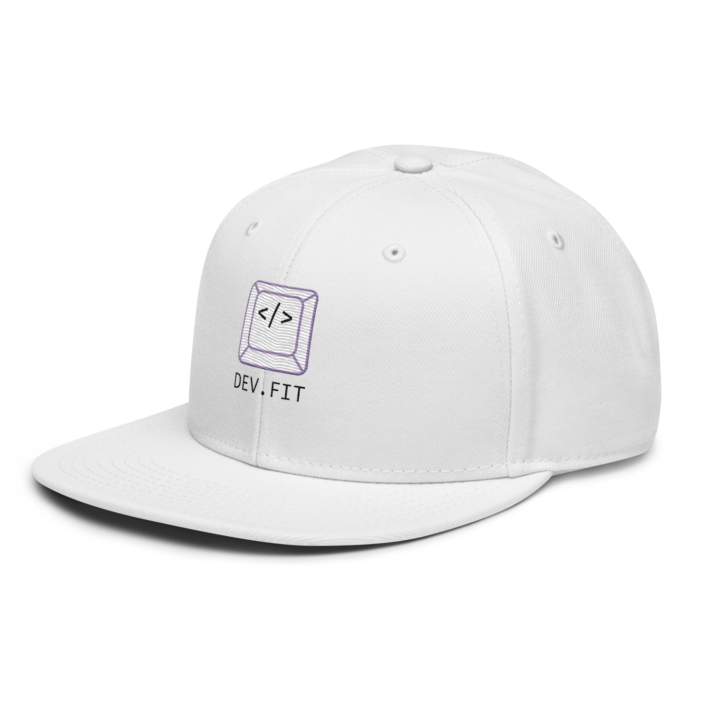 DEV.FIT Brand Mark with Name Logo on a Snapback Hat