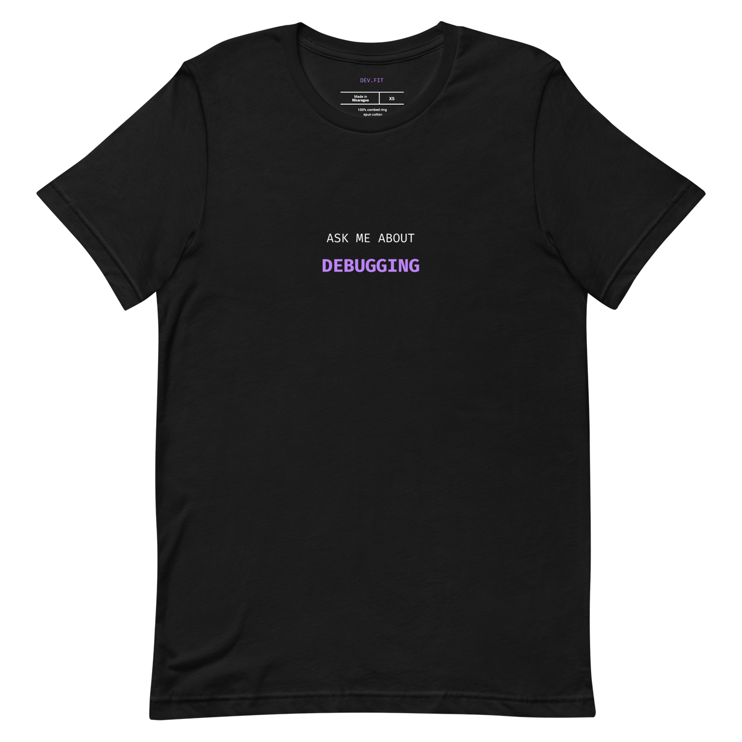 AMA Debugging in Light Purple on a Unisex T-Shirt