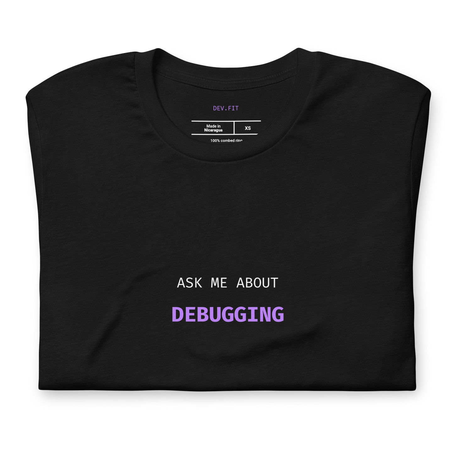 AMA Debugging in Light Purple on a Unisex T-Shirt