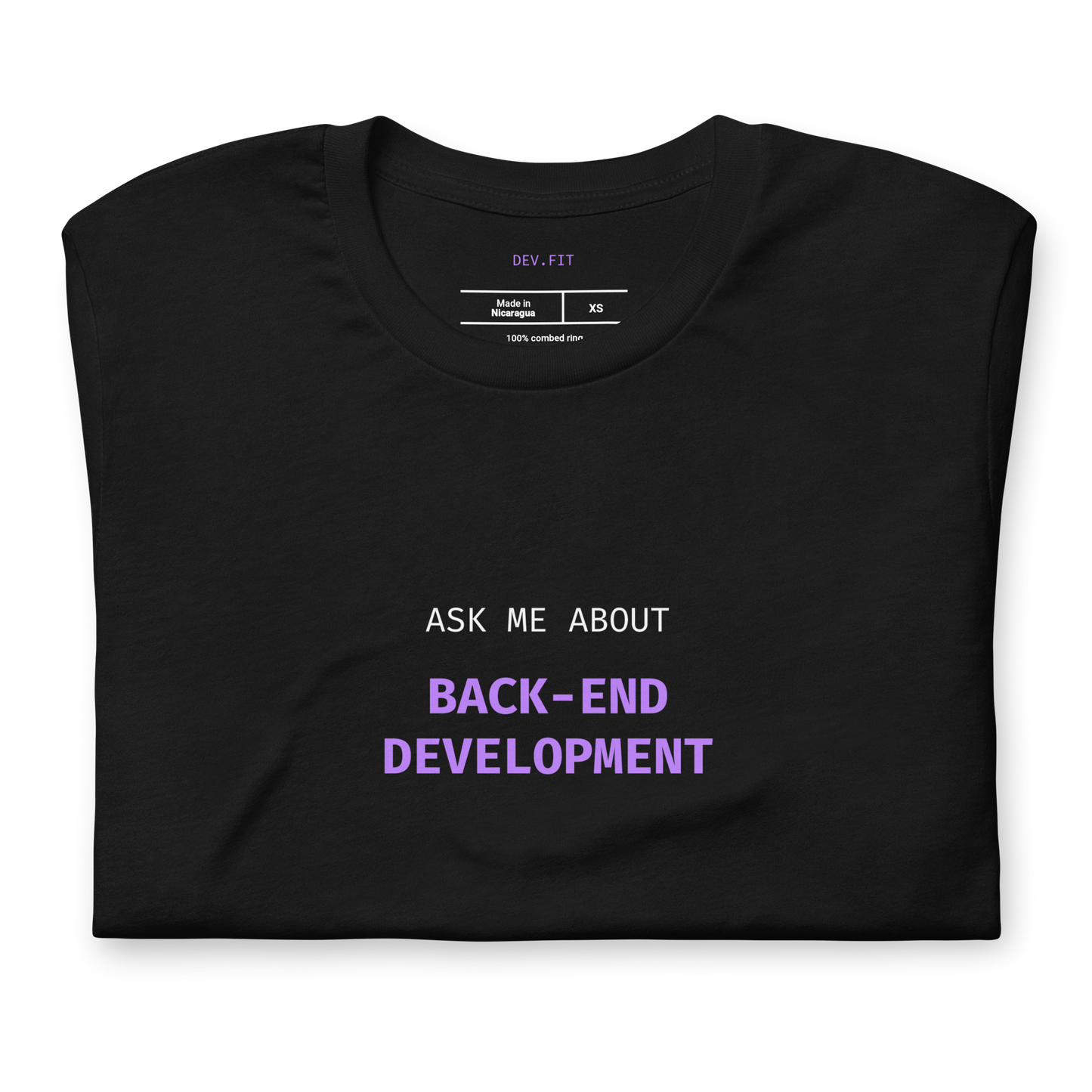 AMA Back-End Development in Light Purple on a Unisex T-Shirt