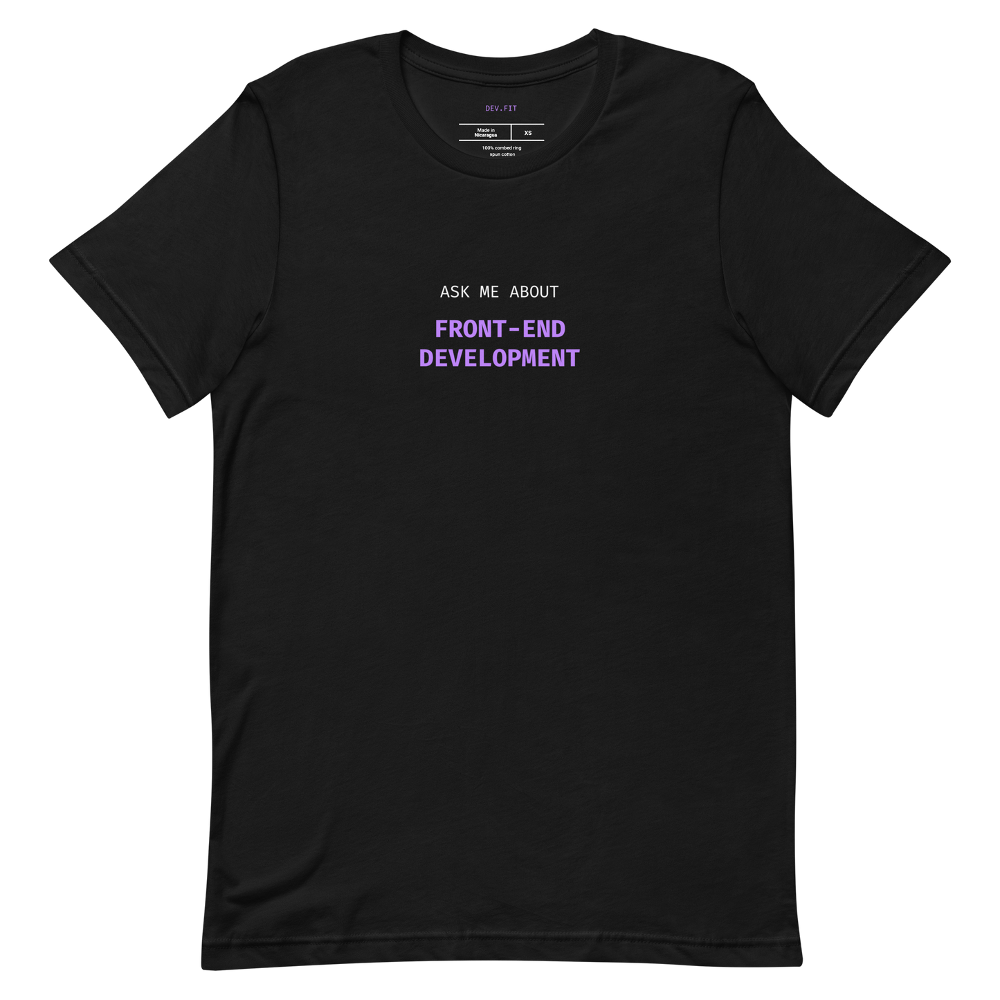 AMA Front-End Development in Light Purple on a Unisex T-Shirt