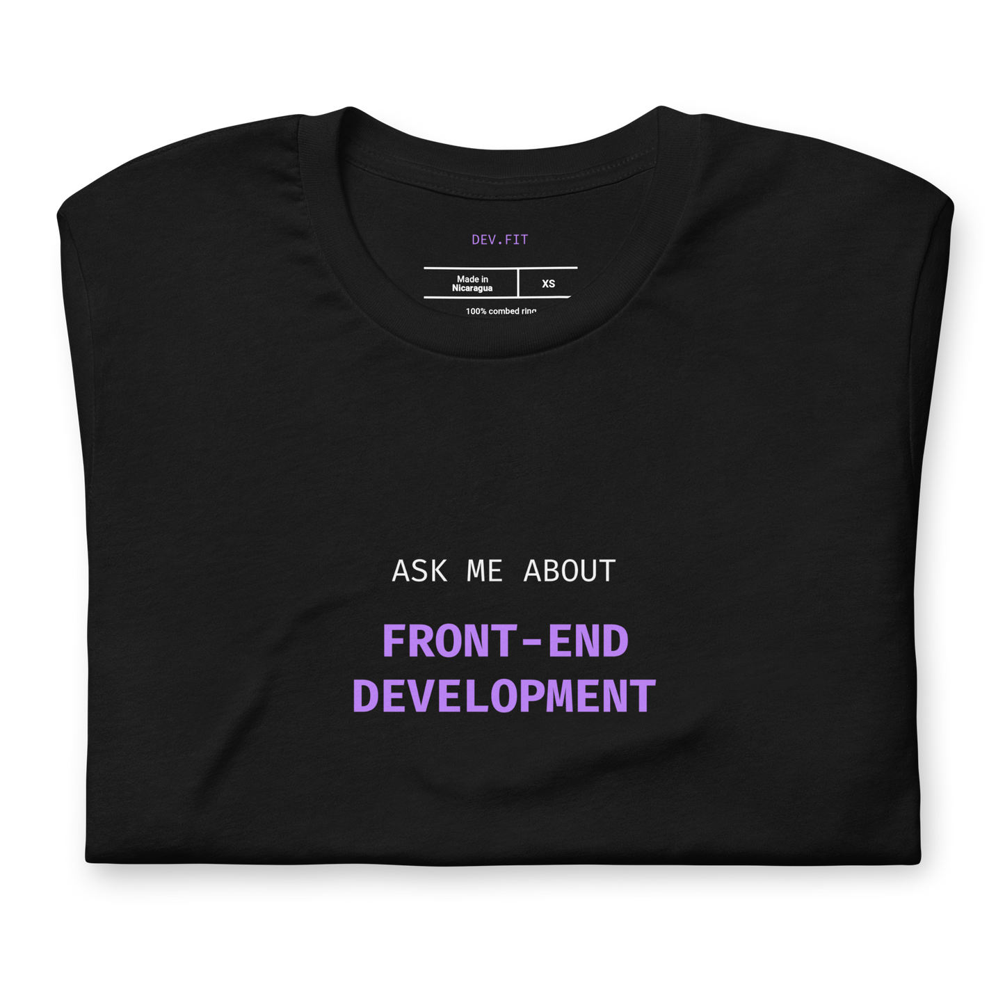 AMA Front-End Development in Light Purple on a Unisex T-Shirt