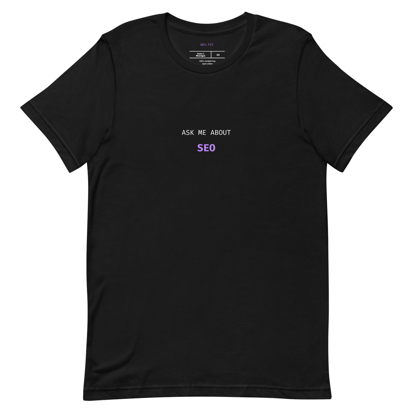 AMA SEO in Light Purple on a Unisex T-Shirt