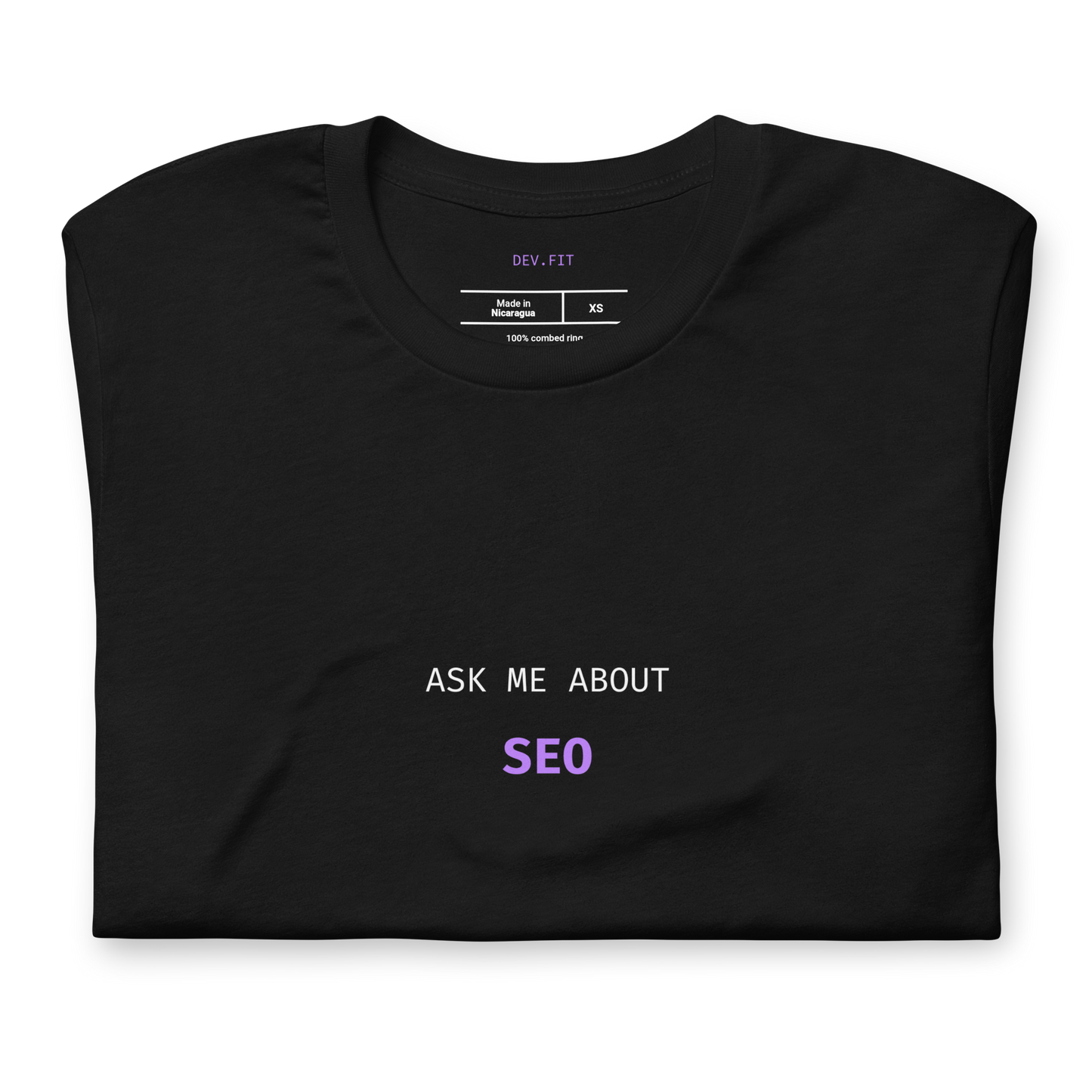 AMA SEO in Light Purple on a Unisex T-Shirt