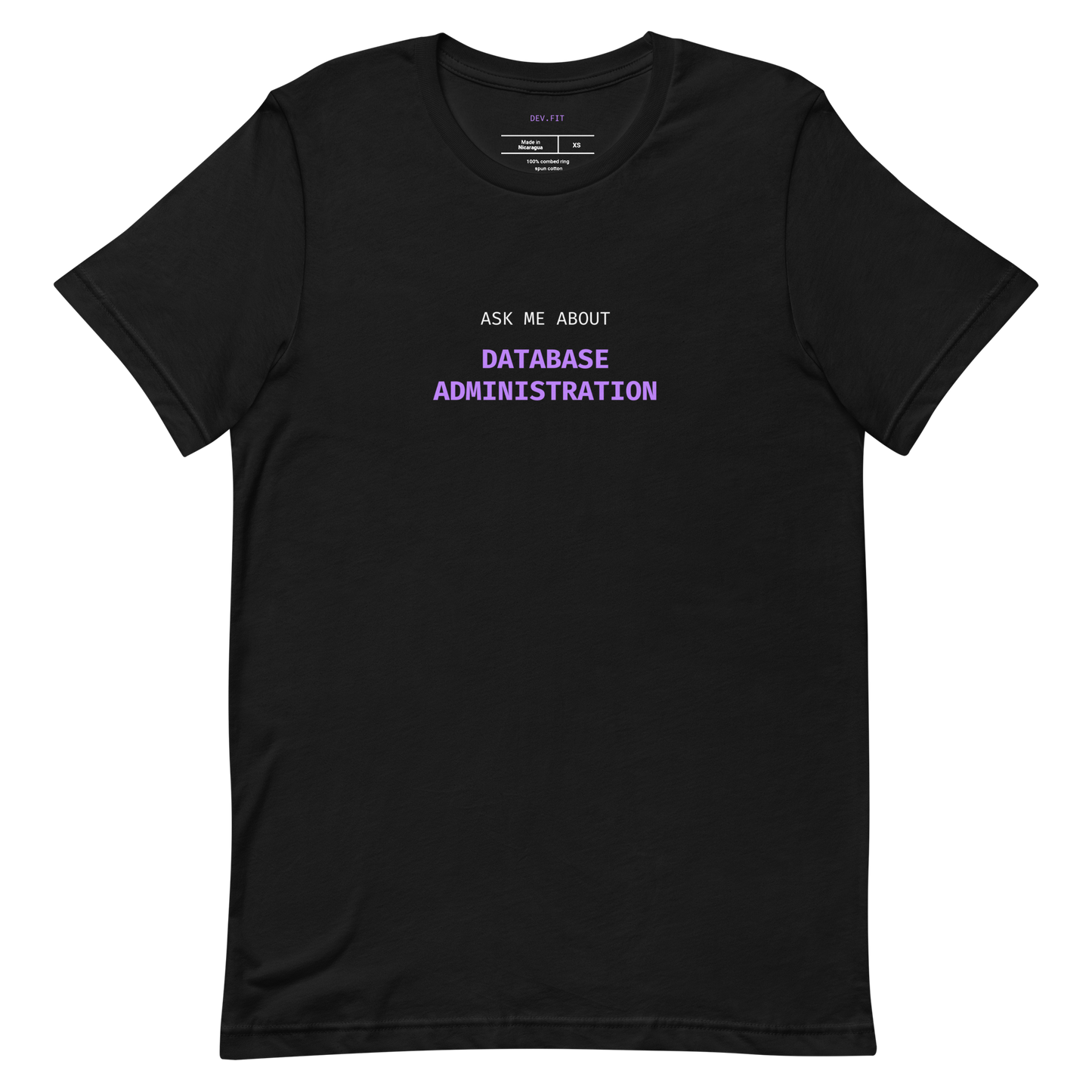 AMA Database Administration in Light Purple on a Unisex T-Shirt