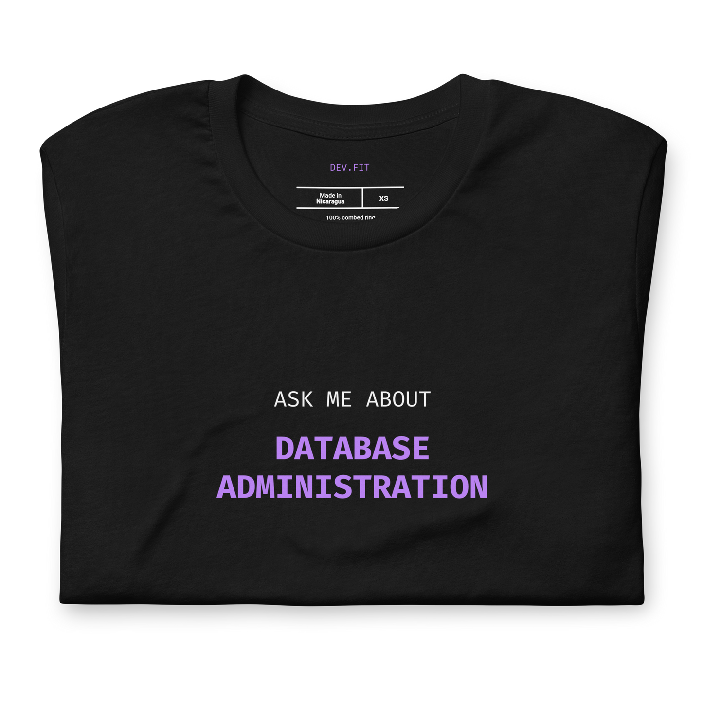 AMA Database Administration in Light Purple on a Unisex T-Shirt