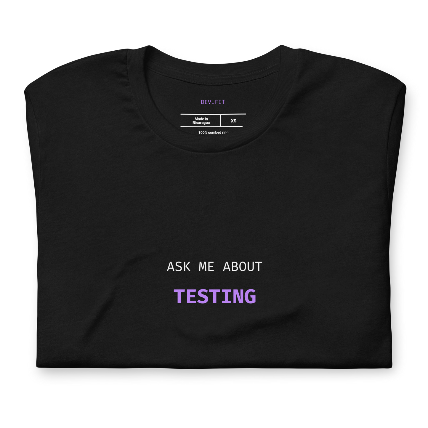 AMA Testing in Light Purple on a Unisex T-Shirt