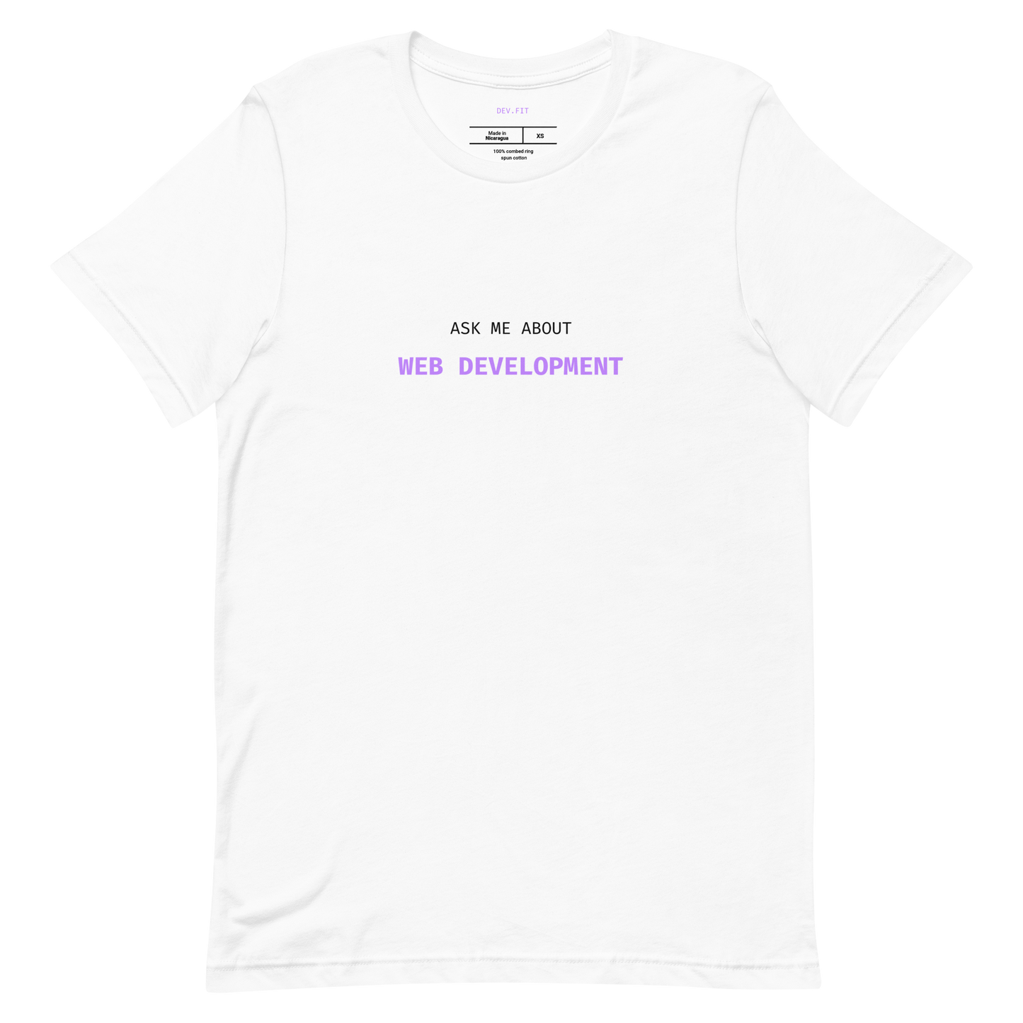 AMA Web Development in Light Purple on a Unisex T-Shirt