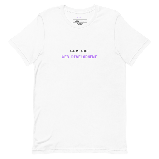 AMA Web Development in Light Purple on a Unisex T-Shirt