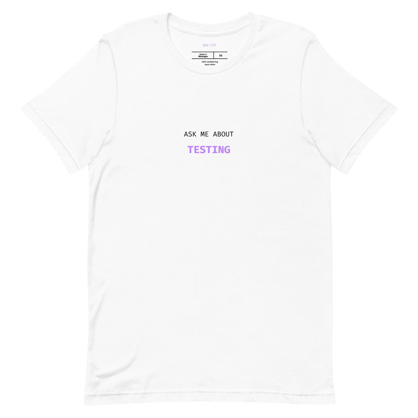 AMA Testing in Light Purple on a Unisex T-Shirt