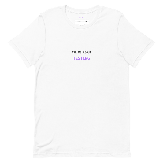 AMA Testing in Light Purple on a Unisex T-Shirt