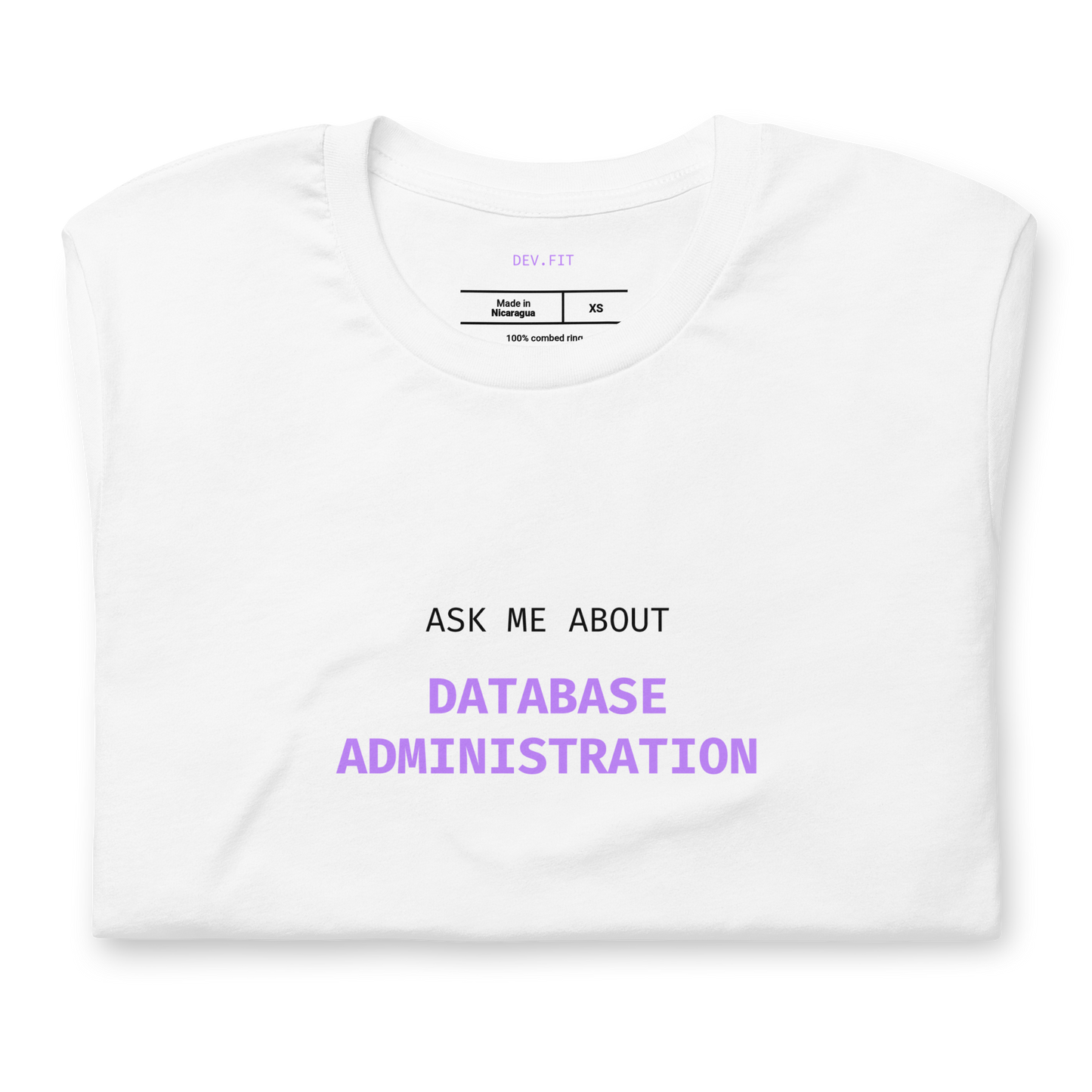 AMA Database Administration in Light Purple on a Unisex T-Shirt