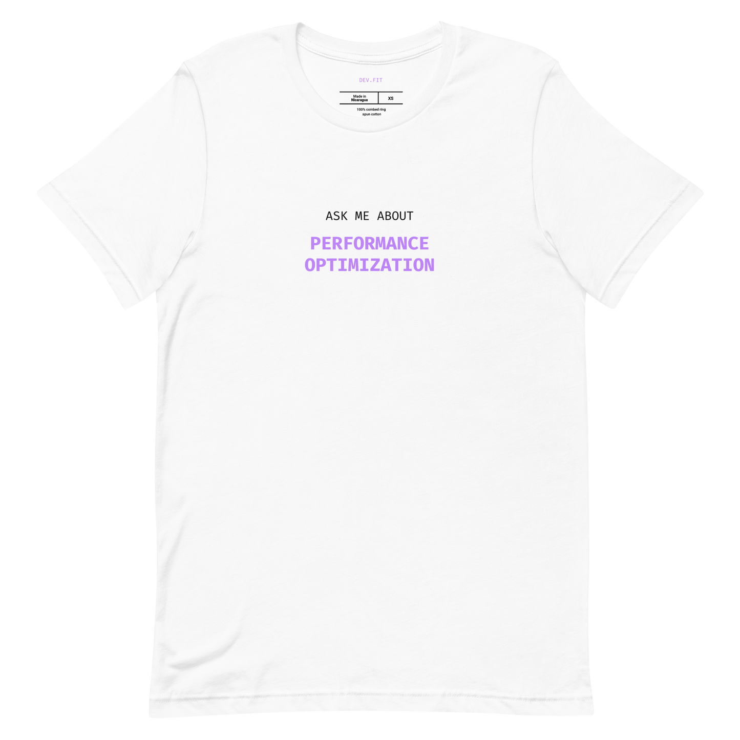 AMA Performance Optimization in Light Purple on a Unisex T-Shirt