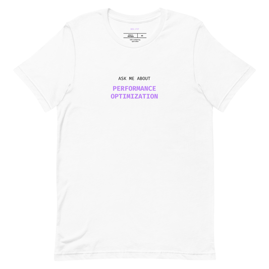 AMA Performance Optimization in Light Purple on a Unisex T-Shirt