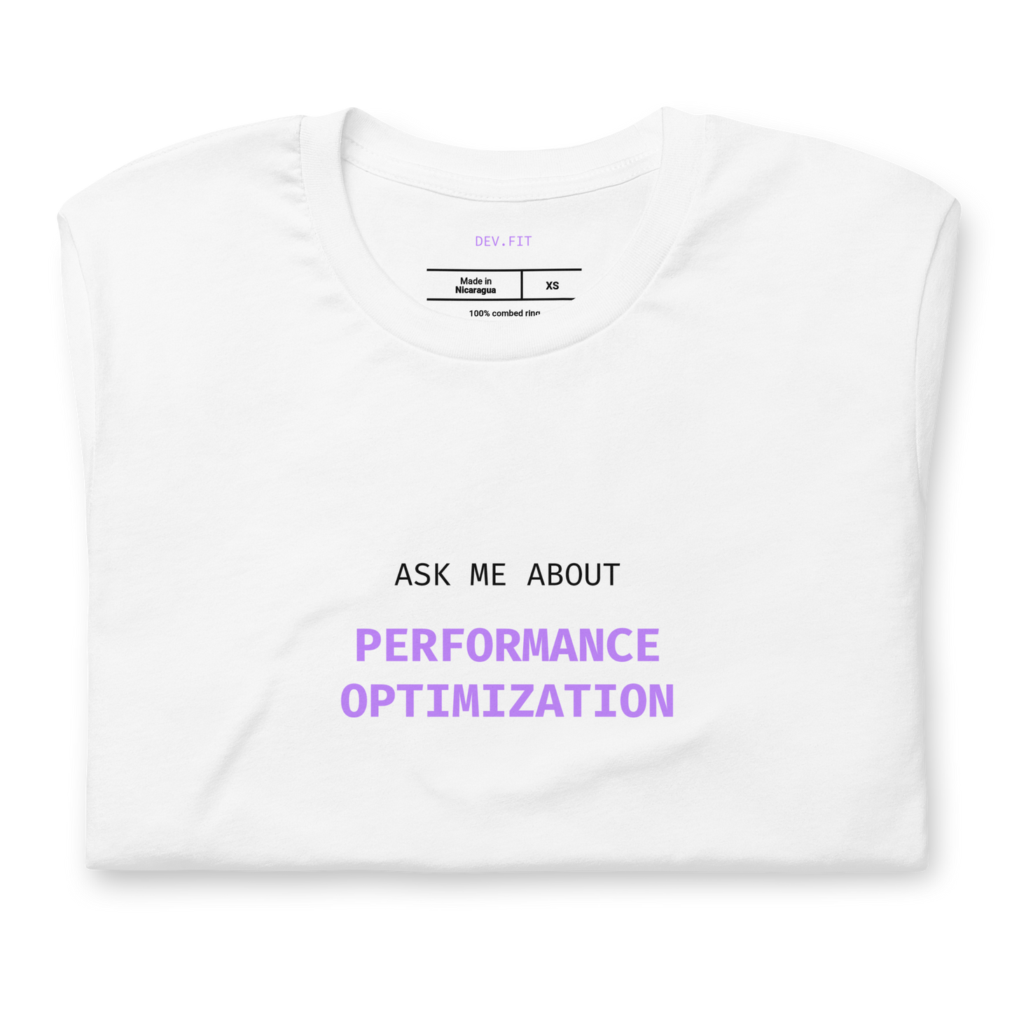 AMA Performance Optimization in Light Purple on a Unisex T-Shirt