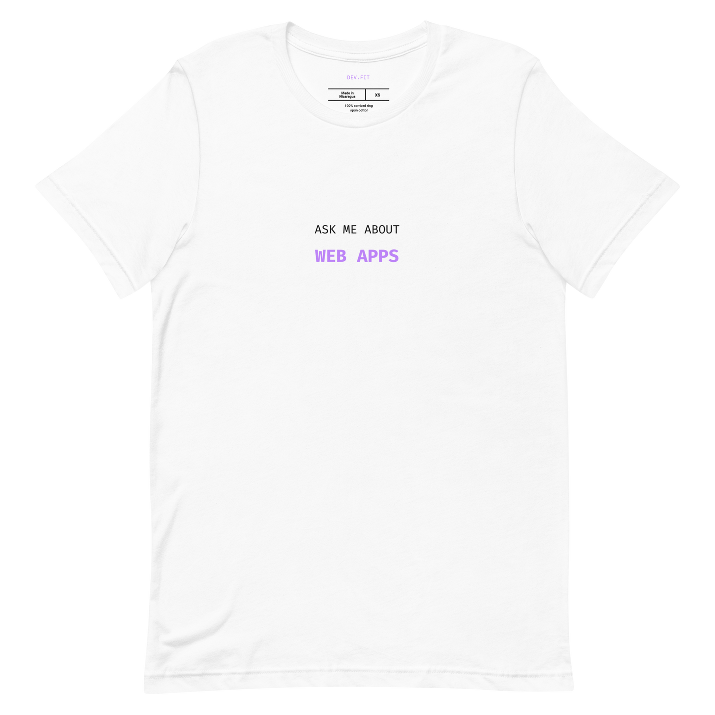 AMA Web Apps in Light Purple on a Unisex T-Shirt