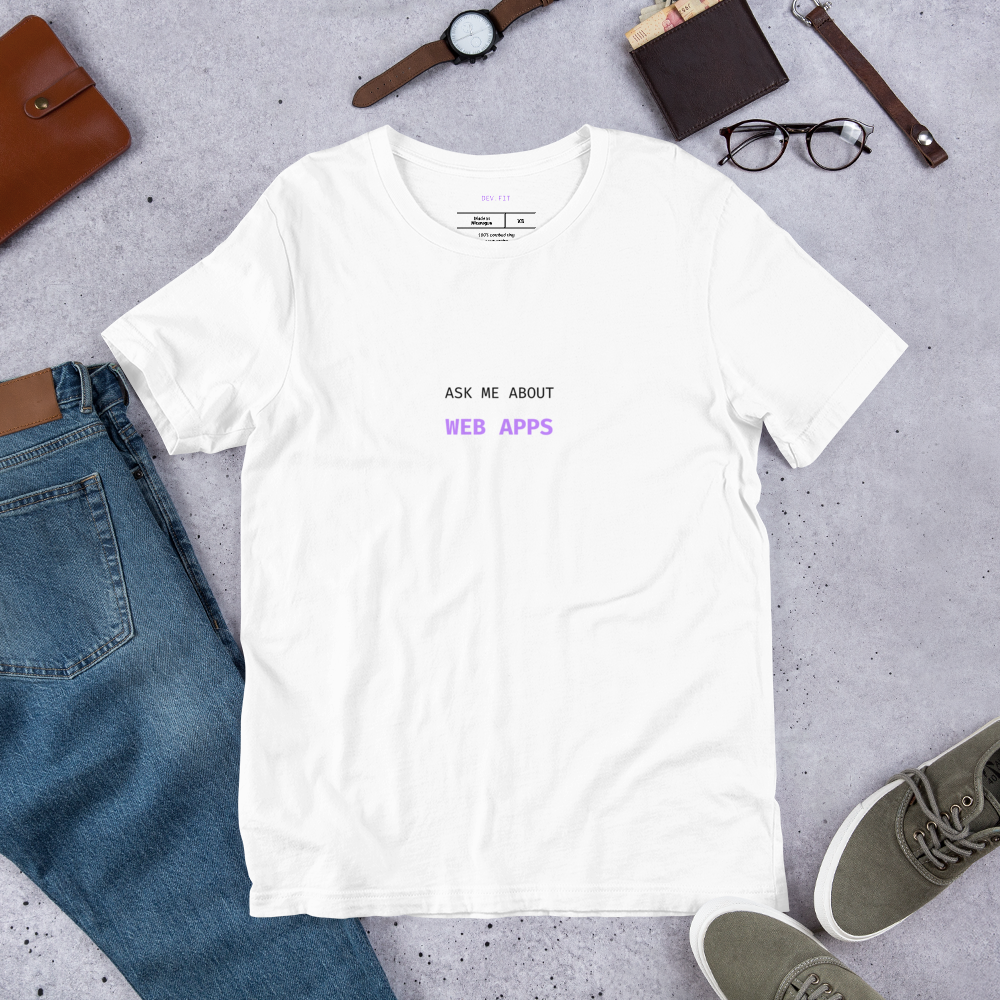 AMA Web Apps in Light Purple on a Unisex T-Shirt