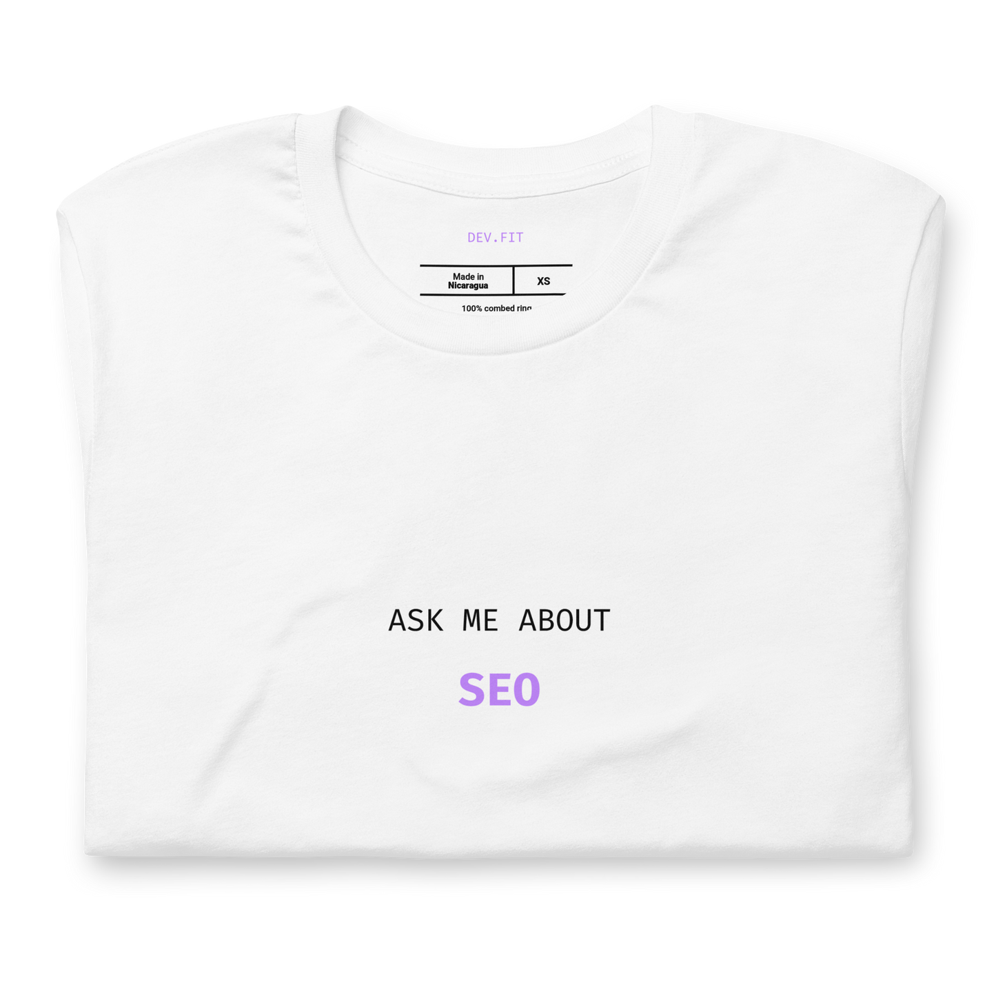 AMA SEO in Light Purple on a Unisex T-Shirt