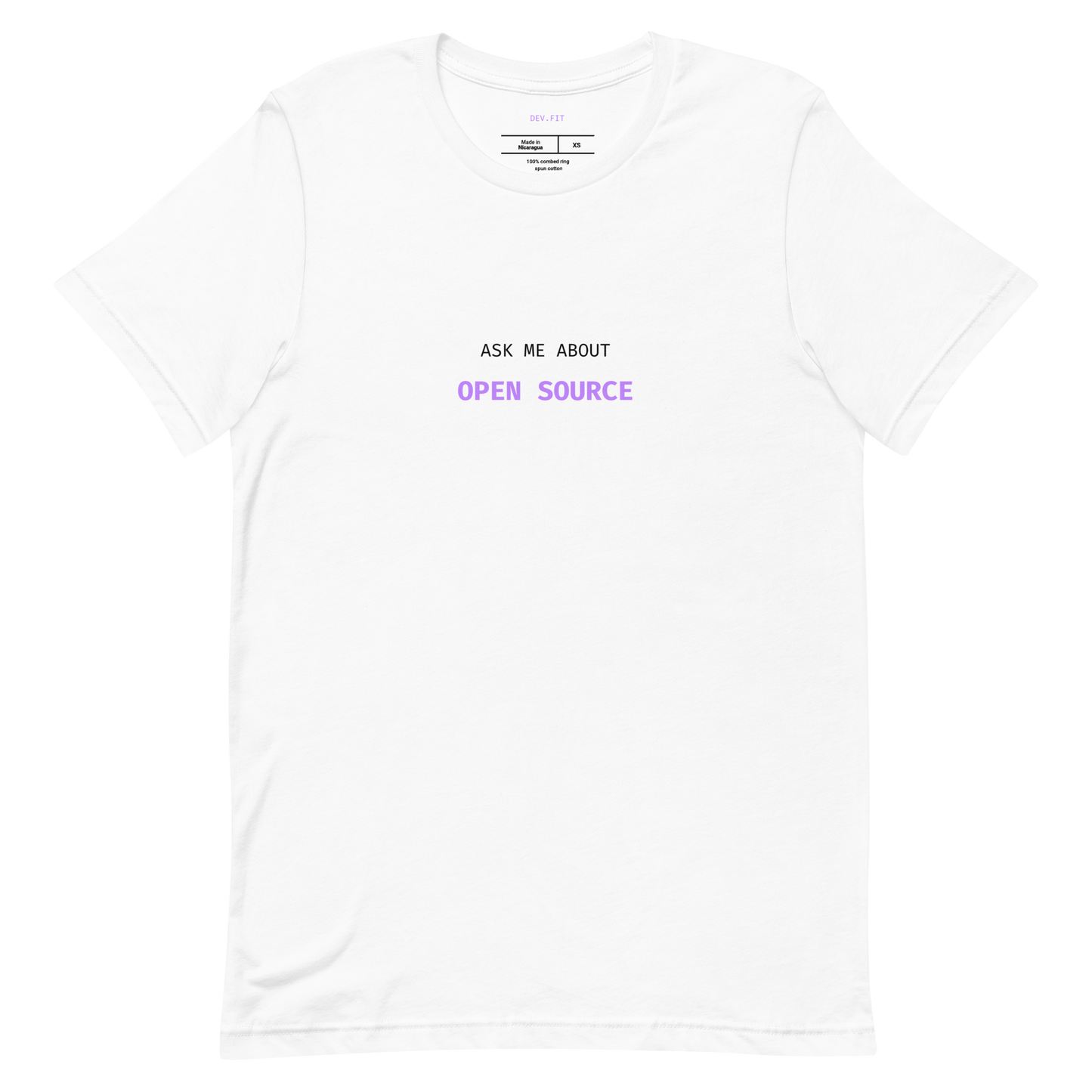 AMA Open Source in Light Purple on a Unisex T-Shirt