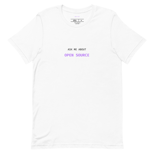 AMA Open Source in Light Purple on a Unisex T-Shirt