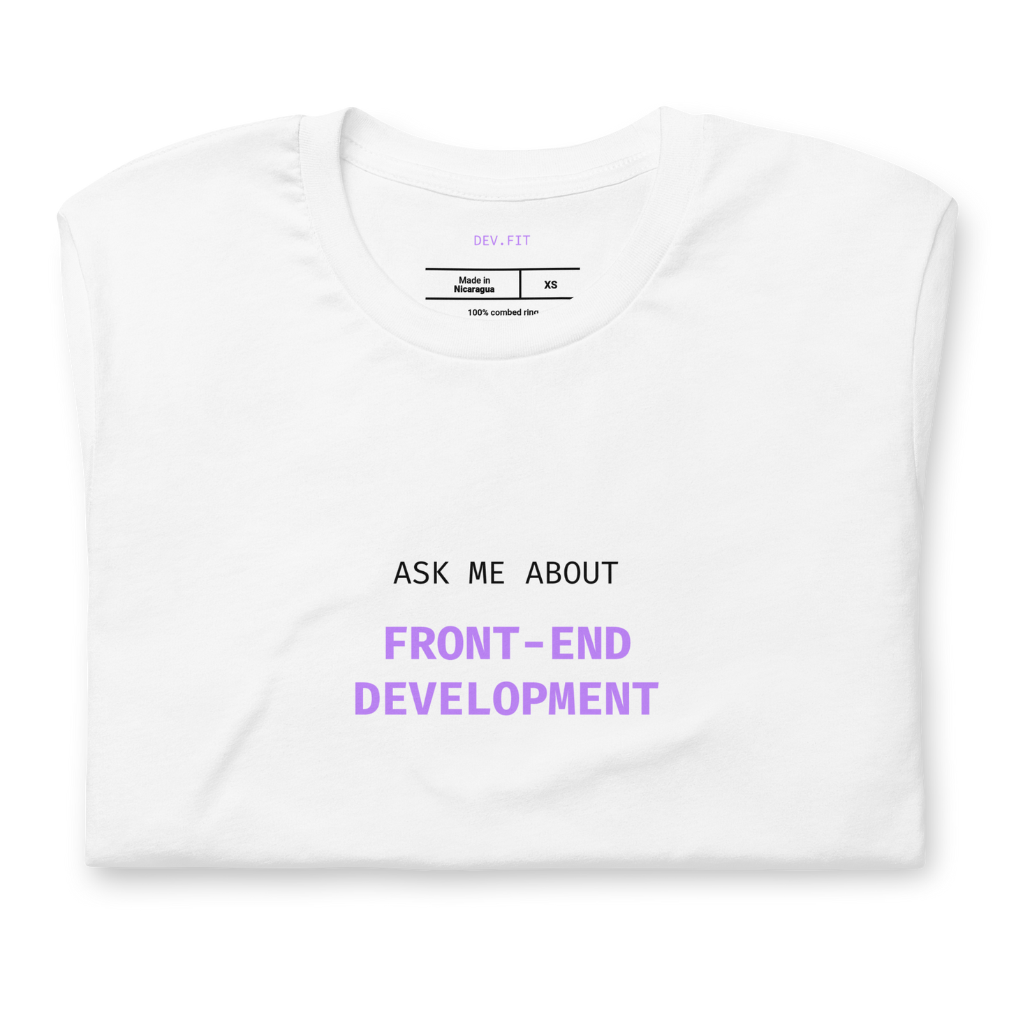 AMA Front-End Development in Light Purple on a Unisex T-Shirt